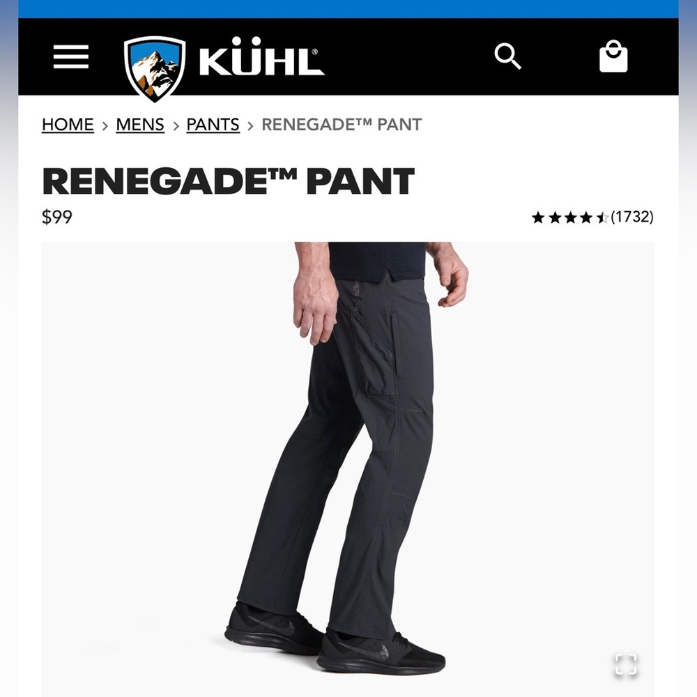 Men’s Kühl Renegade Hiking Pants Size 30 x 30